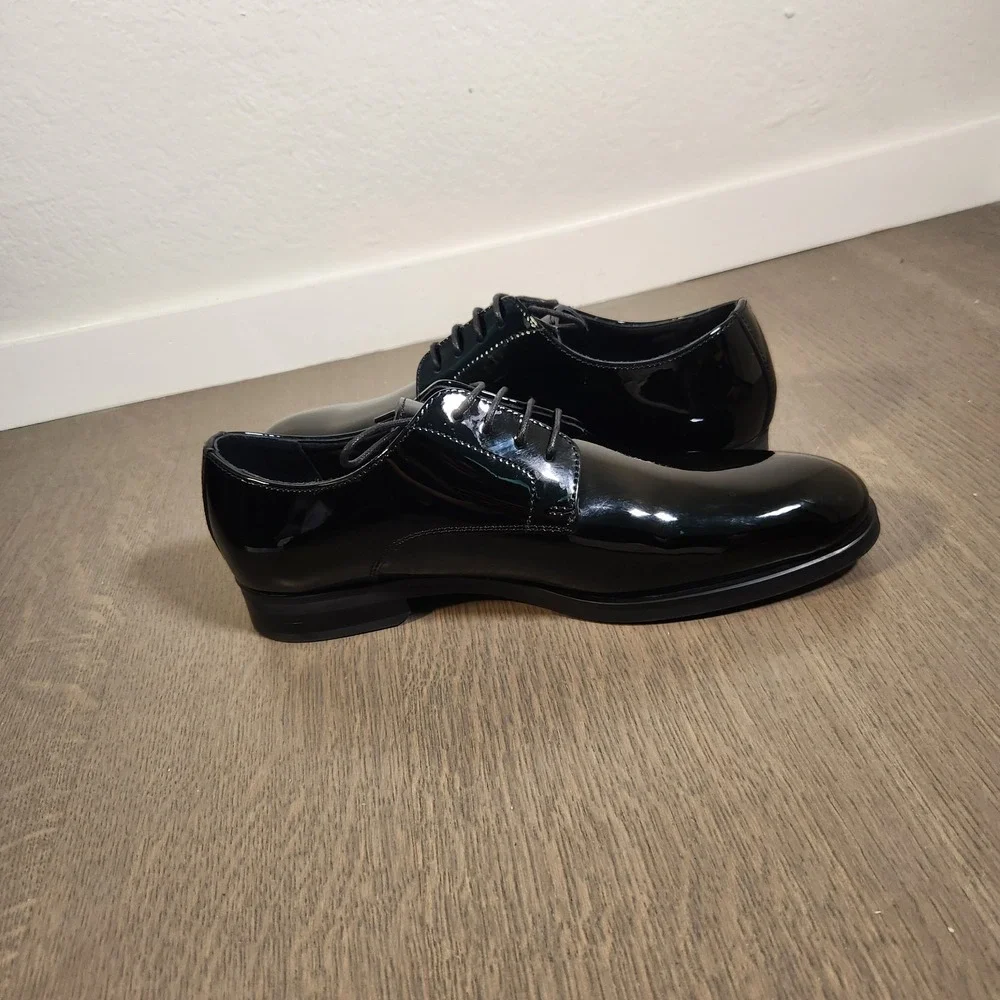 Nordstrom Men's Black Patent Leather Oxford Dress Shoes Size 9 Worn Once